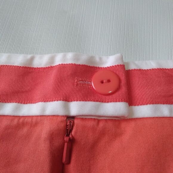 Birdie Peachy Orange and White Mid Rise Mini Length Golf Skirt Women's Size 8 - Picture 11 of 16